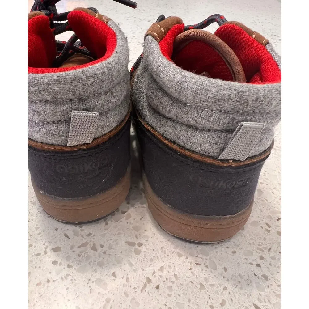 OshKosh B'Gosh Brent Blue Brown Shoes SZ 9